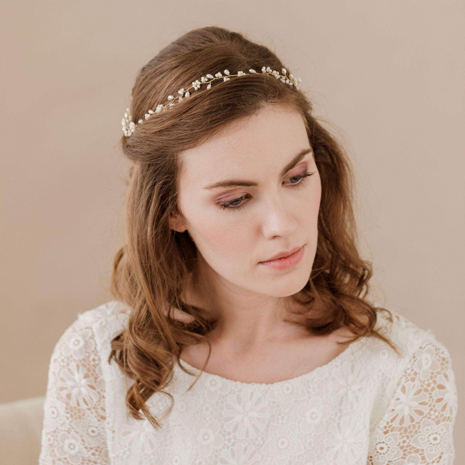 Wedding Hairvine Gold Gold floral extra long hair vine - 'Flora'