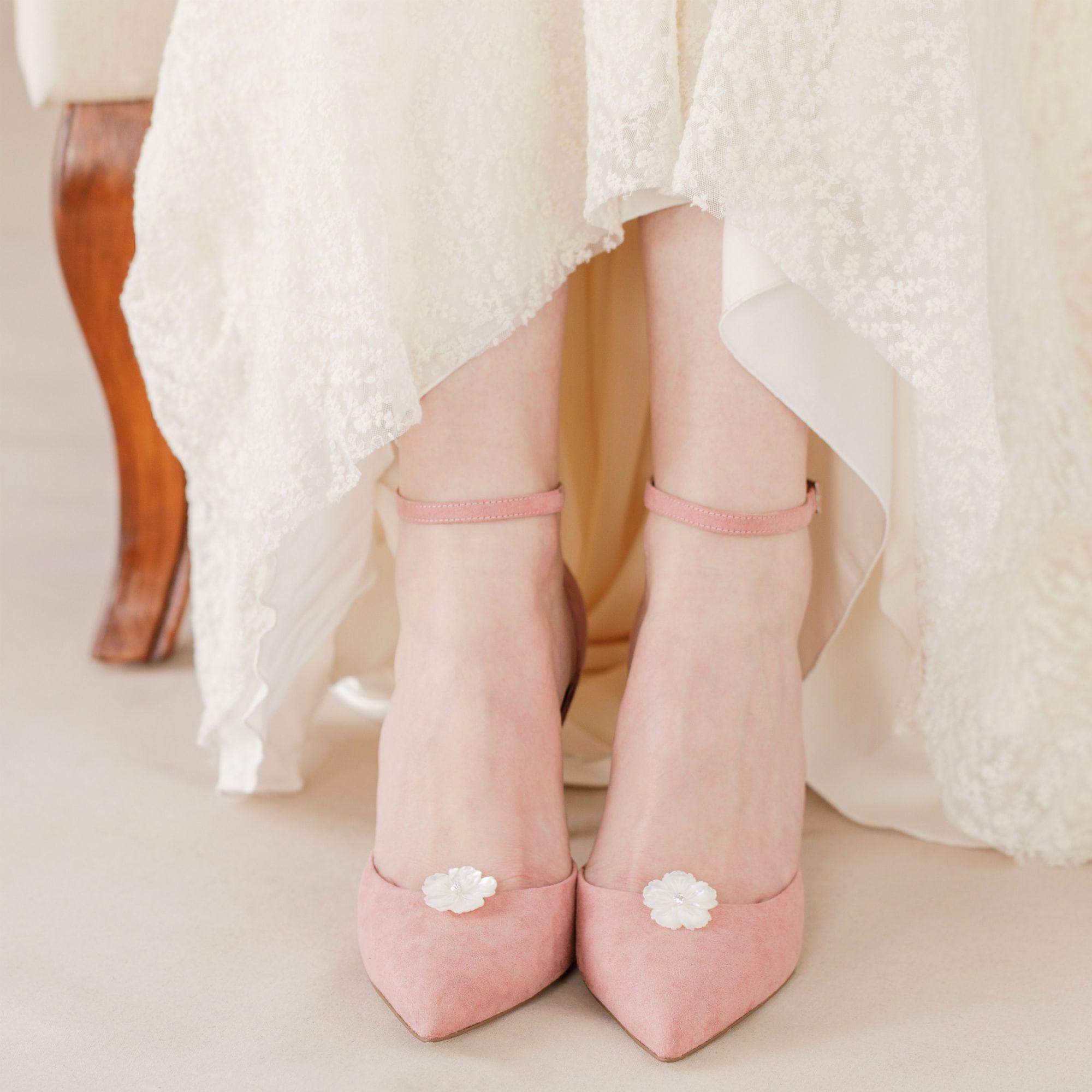 Wedding Shoe Clip Ivory Flower wedding shoe clips - 'Everly'