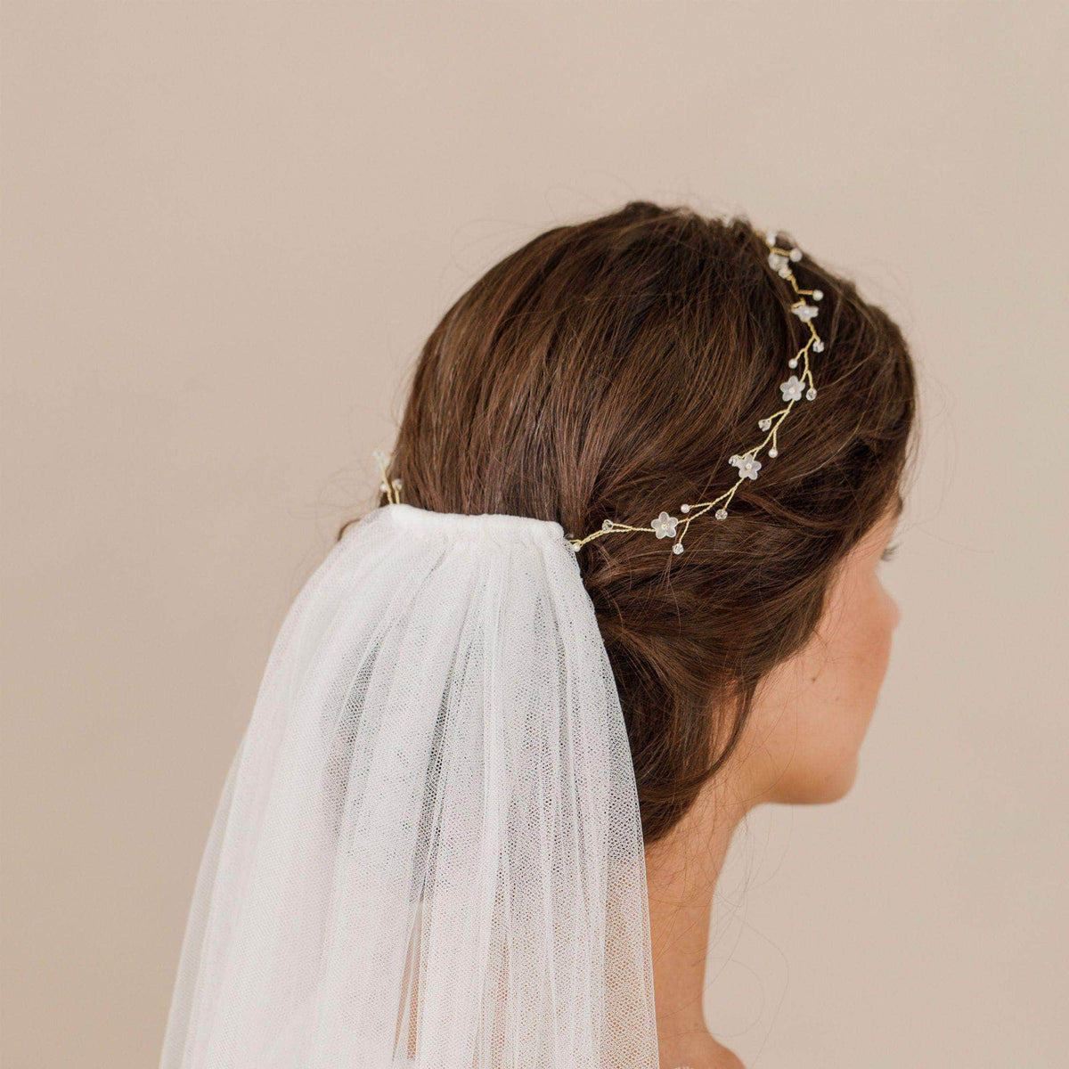 Wedding Hairvine Silver Silver pearl extra long hair vine - &#39;Myra&#39;