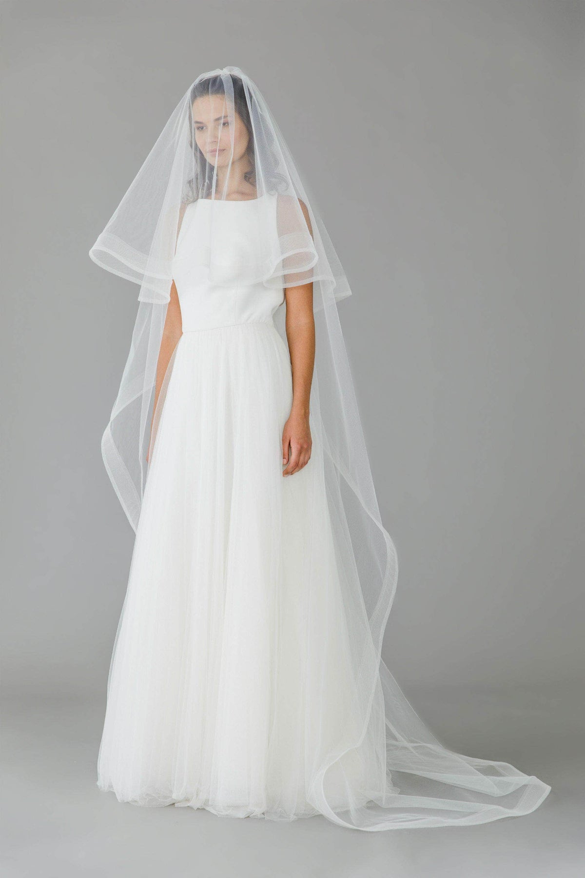 Wedding Veil Horsehair two tier wedding veil - &#39;Atlas&#39;