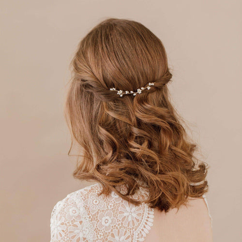 Wedding Hairvine Silver Silver floral mini hair vine - 'Flora'