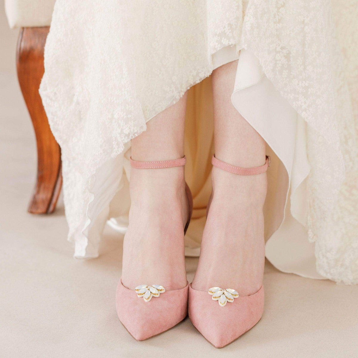 Wedding Shoe Clip Opal and gold Opal wedding shoe clips - &#39;Gwendolyn&#39;
