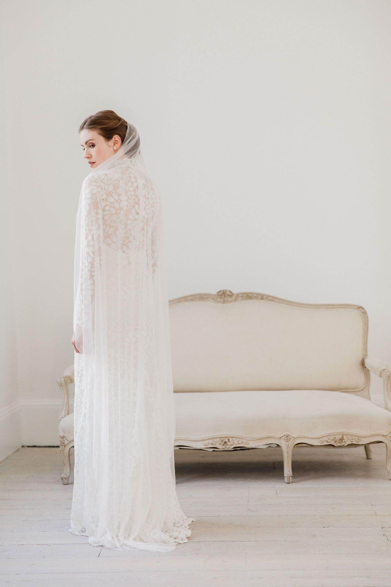 Wedding Veil Pure soft silk barely there wedding veil - 'Honor'