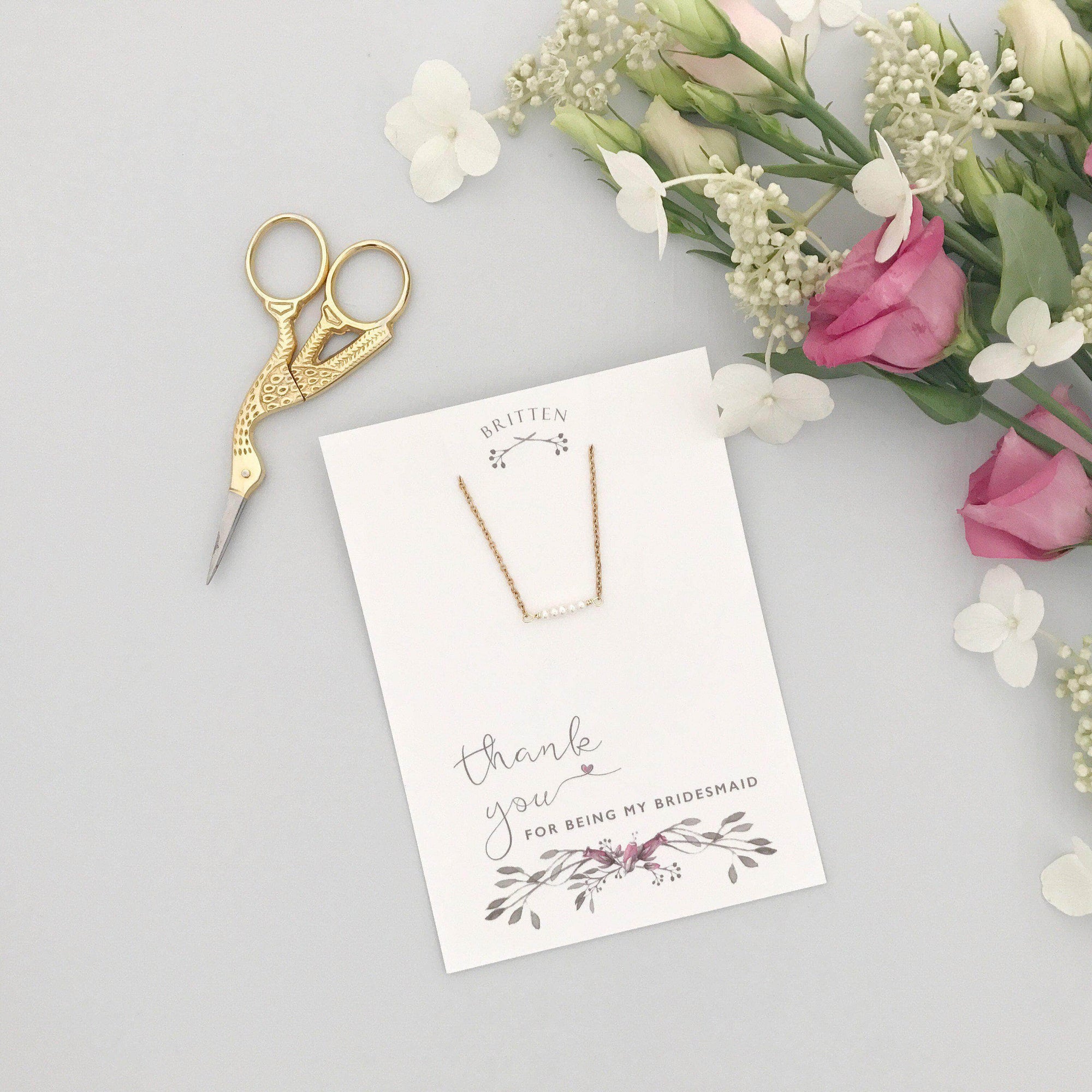 Bridesmaid Gift Gold Bridesmaid 'Thank You' gift silver bracelet - 'Freya'