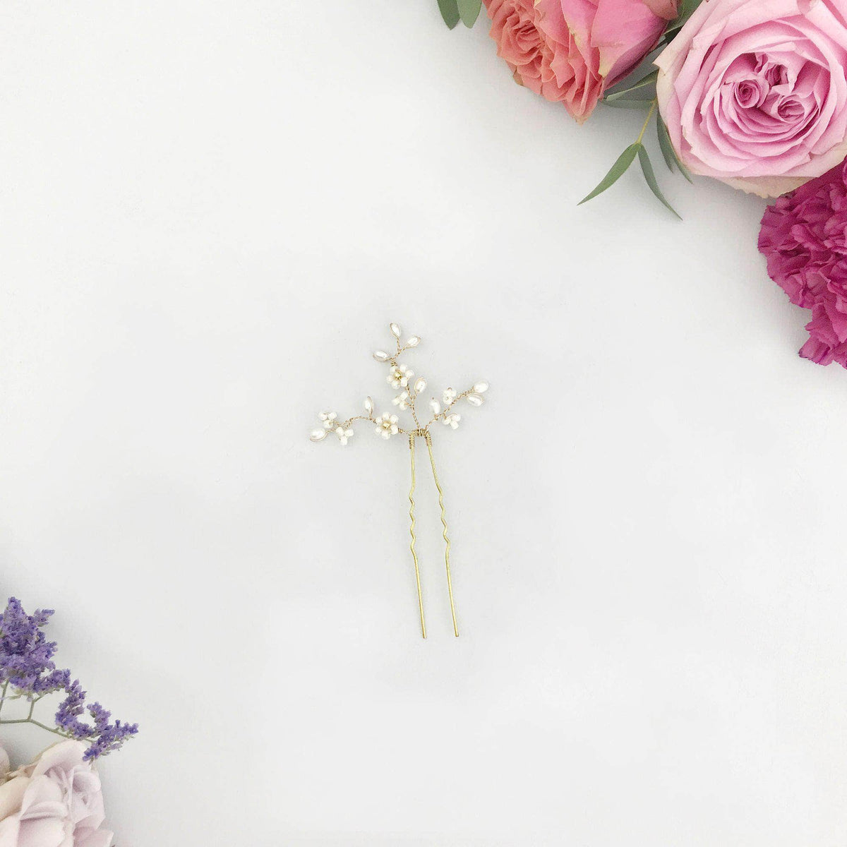 Wedding Hairpin Gold Gold floral bridal pin - &#39;Flora&#39;