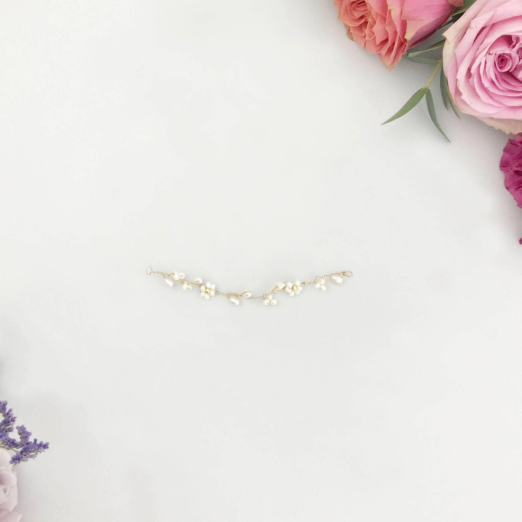 Mini Hair Vine Pearl and bead bridal hair vine - Simple and dainty bead and  main image 2