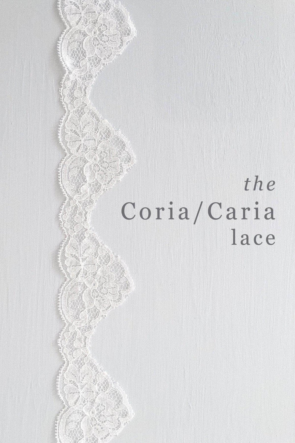 Wedding Veil Full lace edged two tier wedding veil - &#39;Caria&#39;