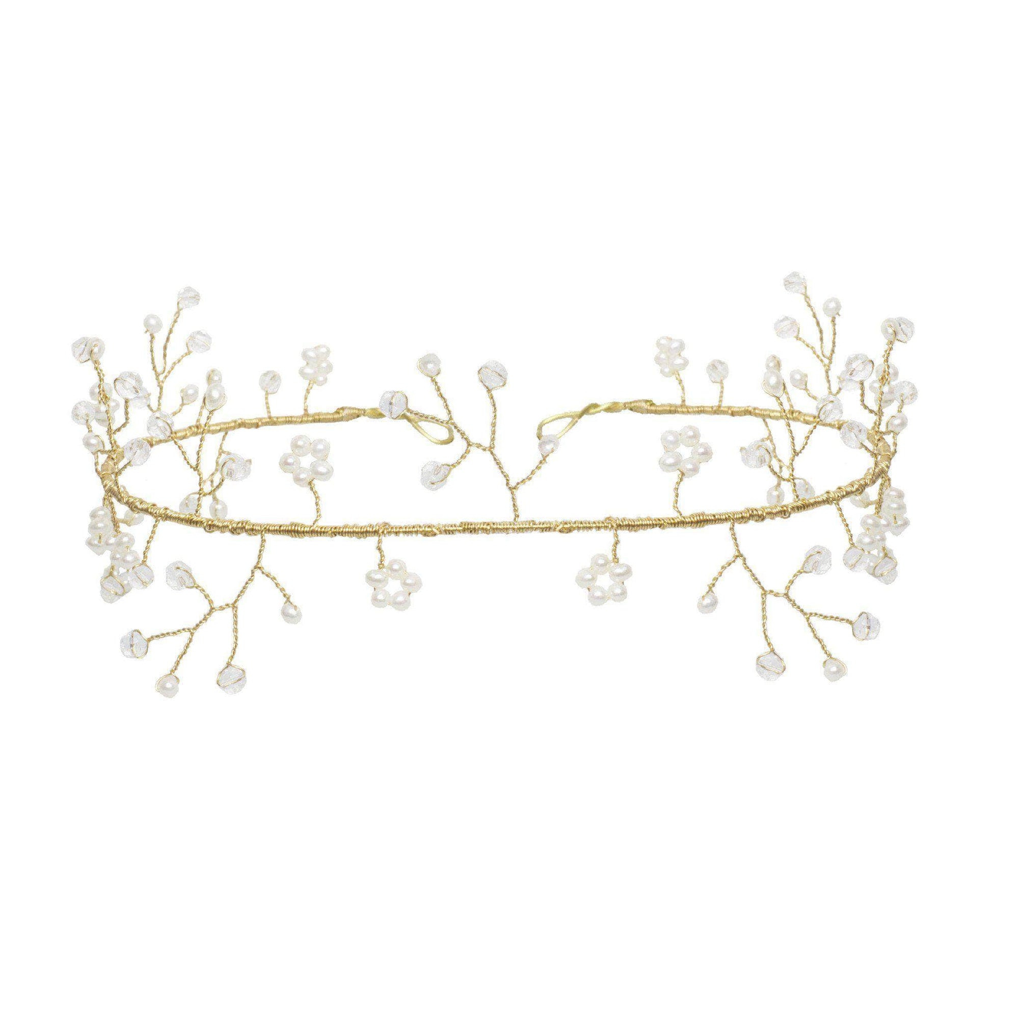 Wedding Hairvine Gold Wedding hair vine gold crystal and pearl - 'Avery' -Antique gold