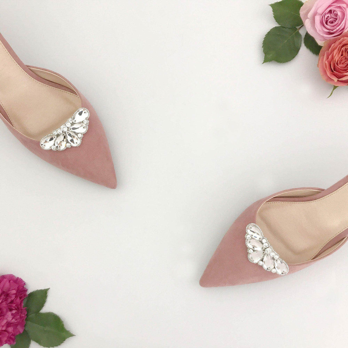 Wedding Shoe Clip Silver Deco crystal wedding shoe clips - &#39;Ethel&#39;