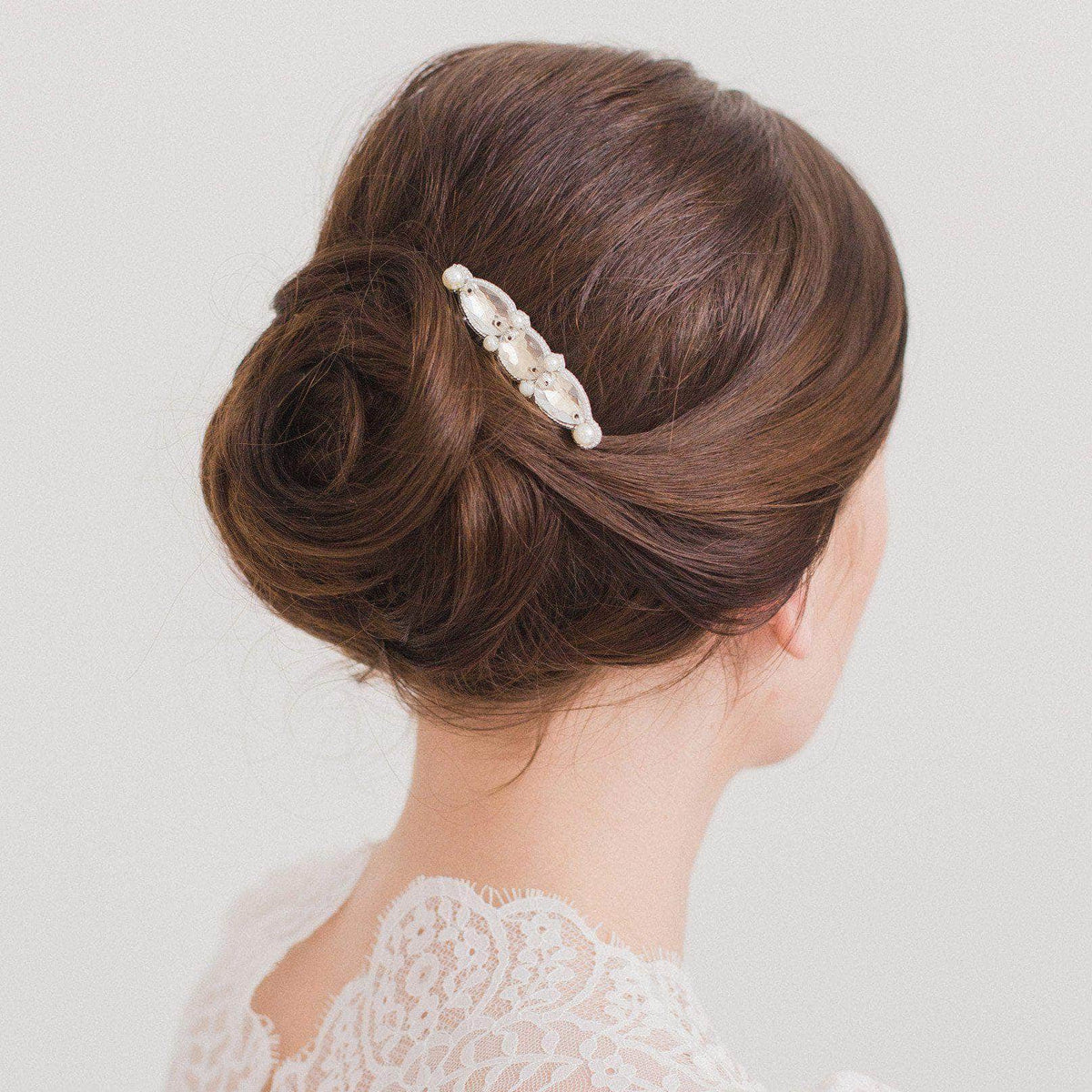 Wedding Haircomb Silver Deco silver and pearl wedding hair comb - &#39;Sassi&#39;
