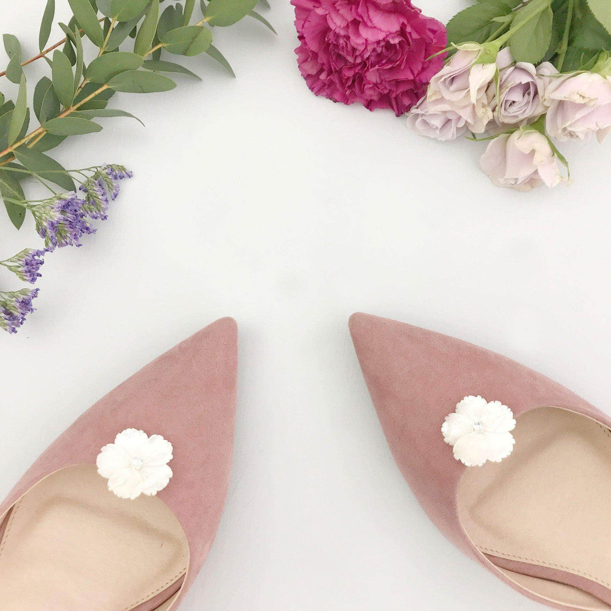 Wedding Shoe Clip Ivory Flower wedding shoe clips - &#39;Everly&#39;