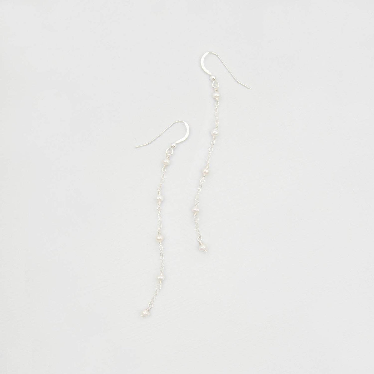 Wedding Earring Pearl Chain Drop Earrings - &#39;Calle&#39;