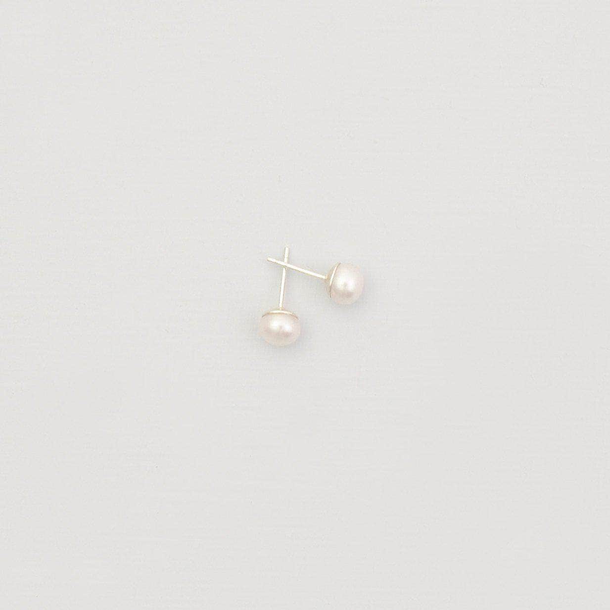 Wedding Earring Silver Freshwater pearl stud wedding earrings - 'Priya'