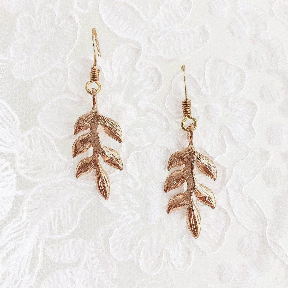 Wedding Earring Gold Gold leaf earrings for wedding - &#39;Avani&#39;