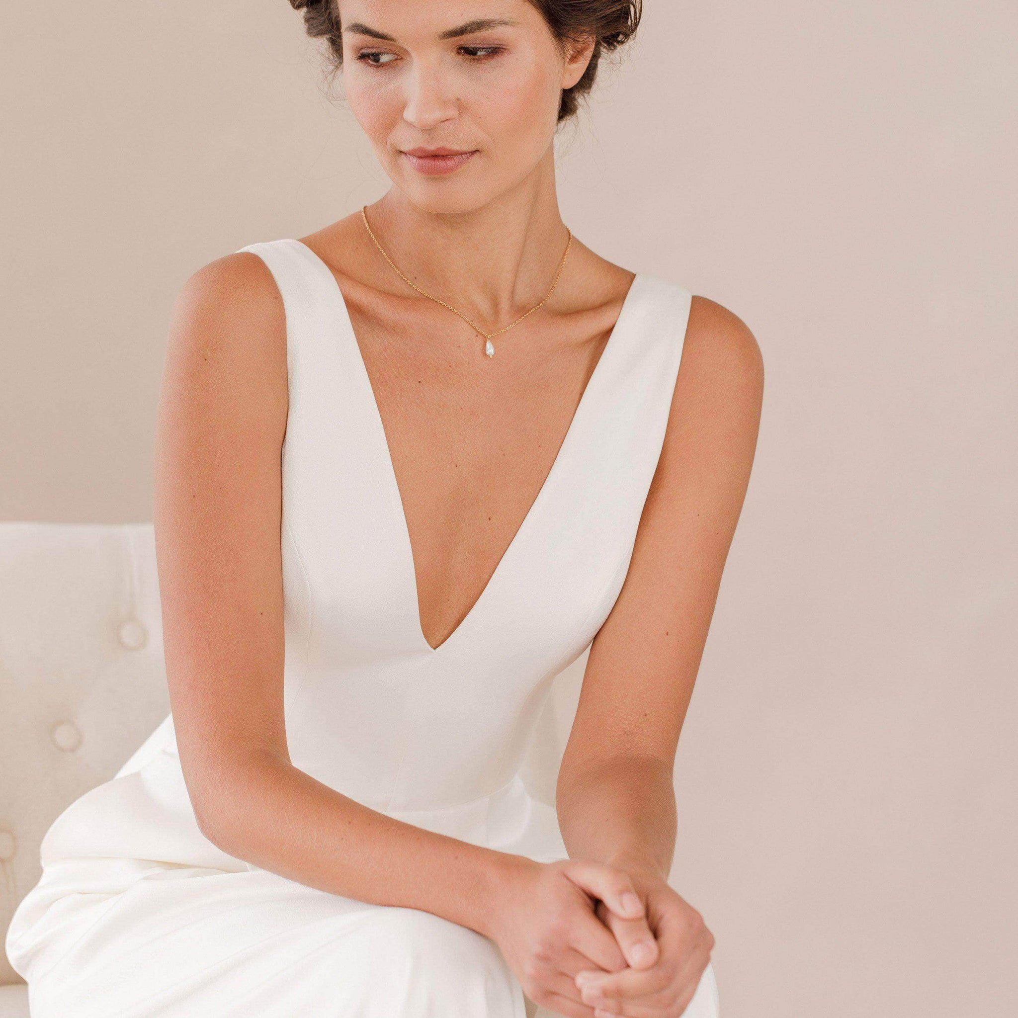 Pearl drop wedding necklace- 'Hermione' Pearl drop wedding necklace- 'Hermione'