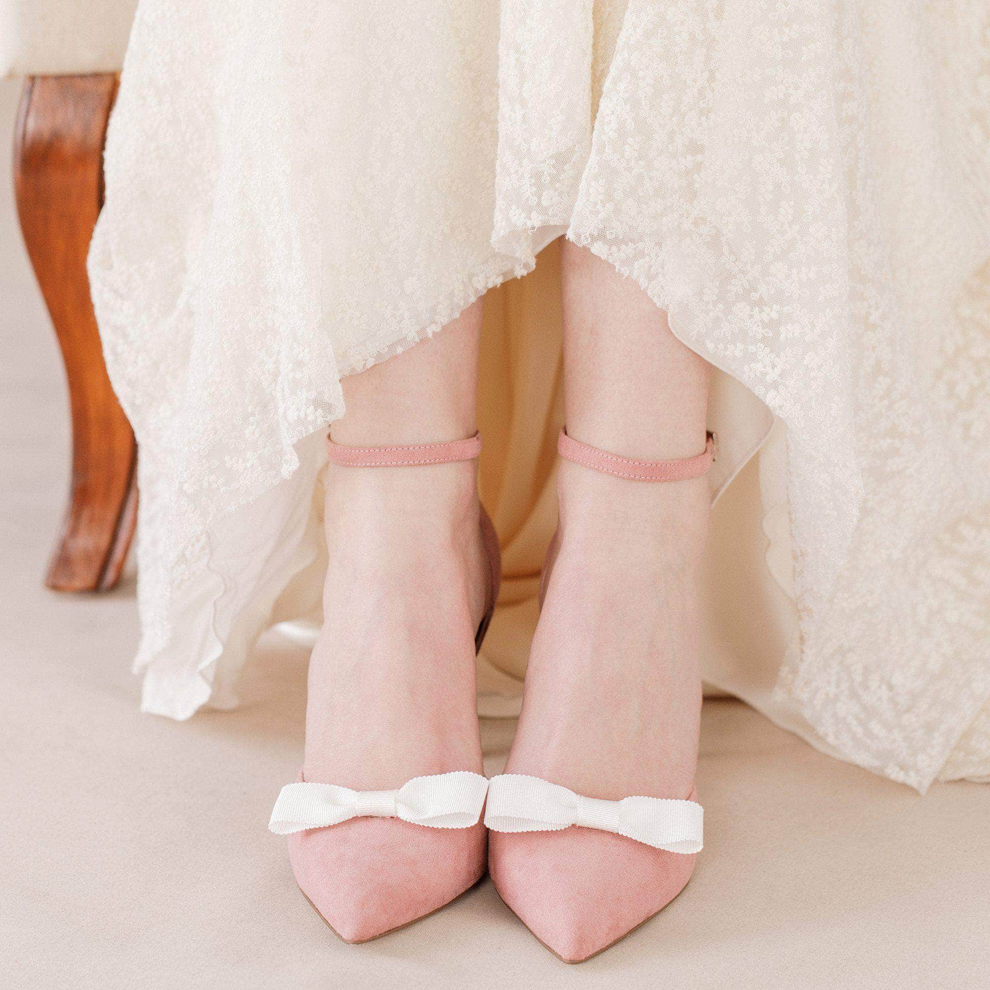 Wedding Shoe Clip Ivory Ivory bow wedding shoe clips - 'Dora'