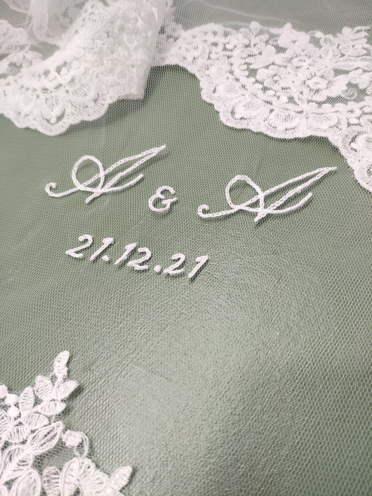 Wedding Veil Embroidery Add Personalised Embroidery to your Veil (6-8 weeks lead time)