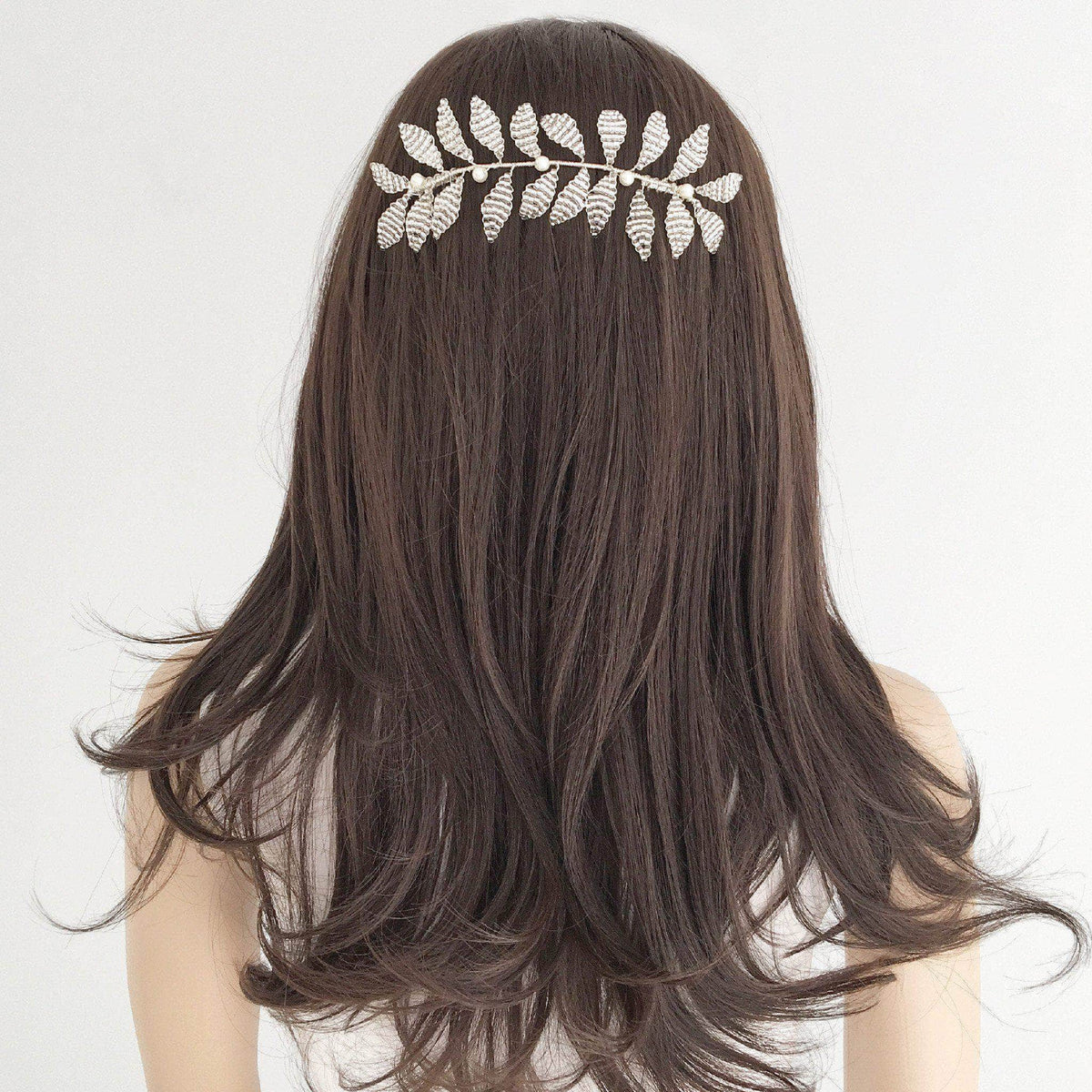 Wedding Haircomb Silver Wedding hair comb/vine with beaded leaf arrangement - &#39;Meri&#39;