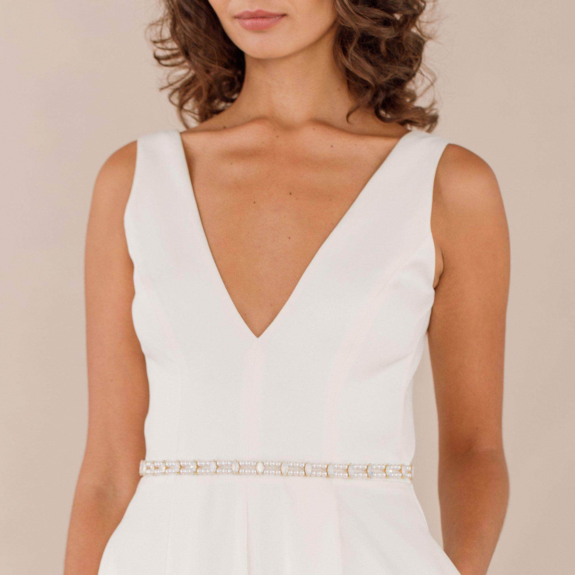 Opal and pearl wedding belt - 'Elis' Opal and pearl wedding belt - 'Elis'