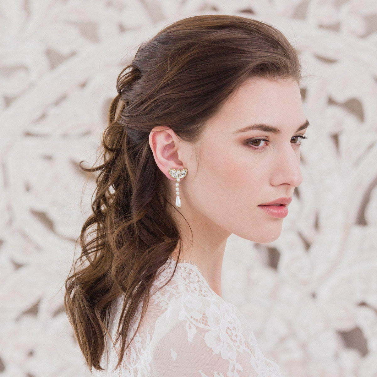 Wedding Earring Silver Wedding drop earrings silver - &#39;Sienna&#39;