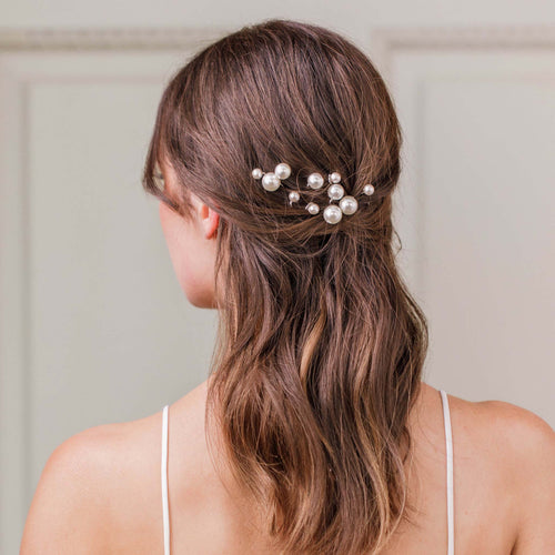 Wedding Hairpin Pearl Wedding Hair Pins (x10) - 'Dottie'