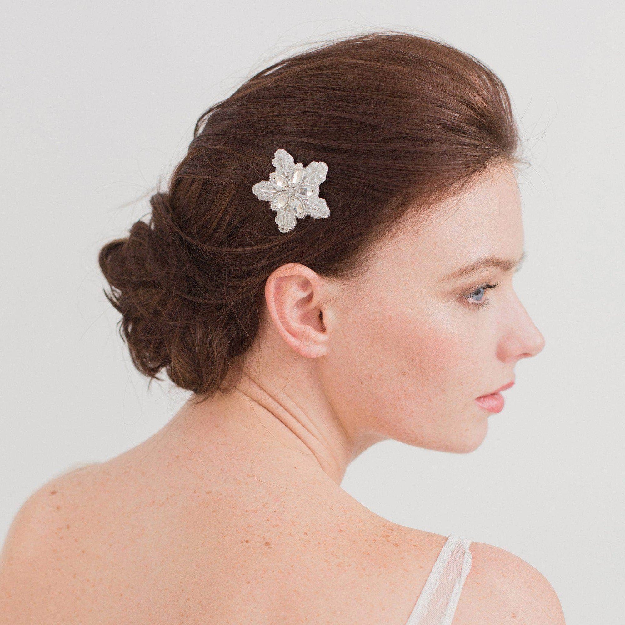 Wedding Haircomb Silver Wedding hair comb with large and small crystals - 'Robyn'