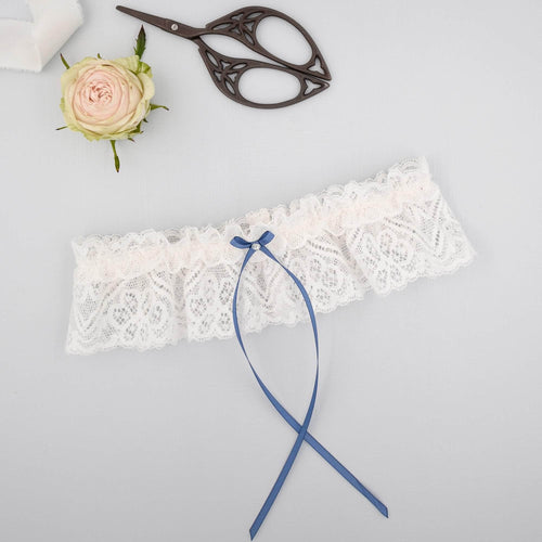 Wedding Garter Something blue lace wedding garter - 'Catherine'