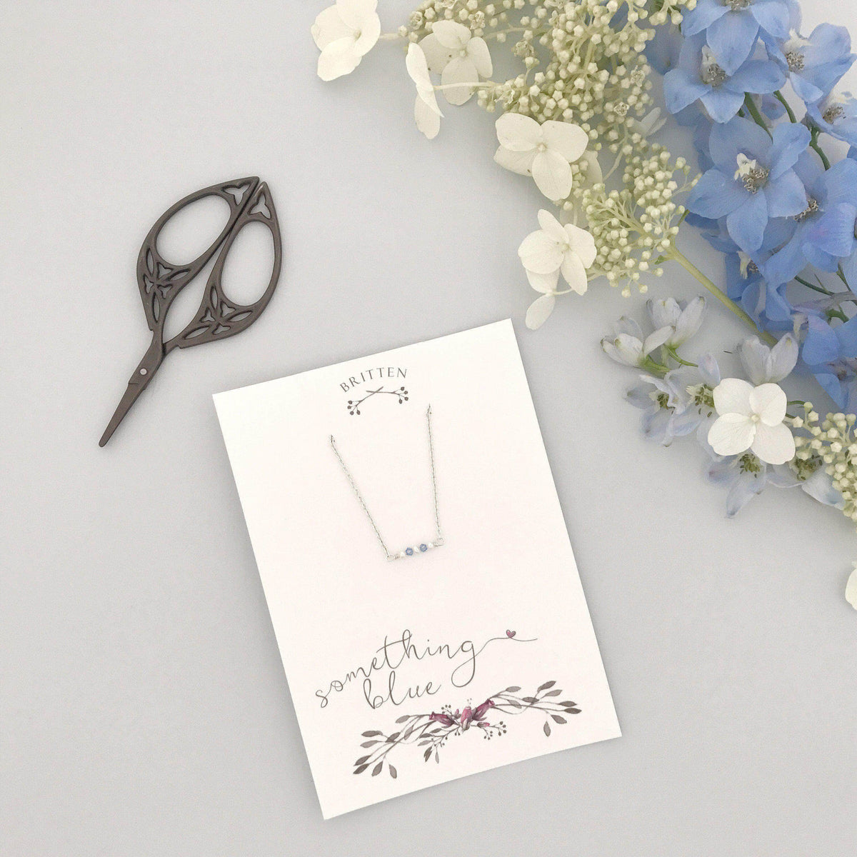 Wedding Necklace Silver &#39;Something blue&#39; gift silver necklace - &#39;Mollie&#39;