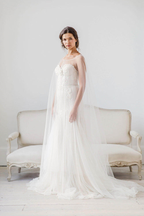 Wedding Veil Tulle wedding cape veil - 'Imogen'