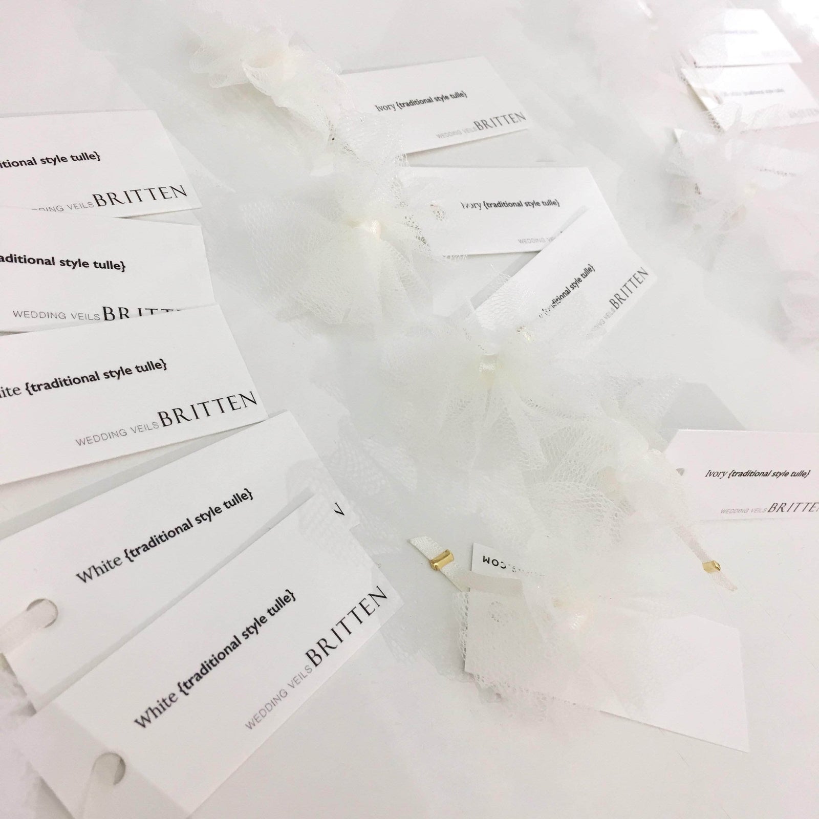 Veil swatch samples As described above Lace or Edging Sample