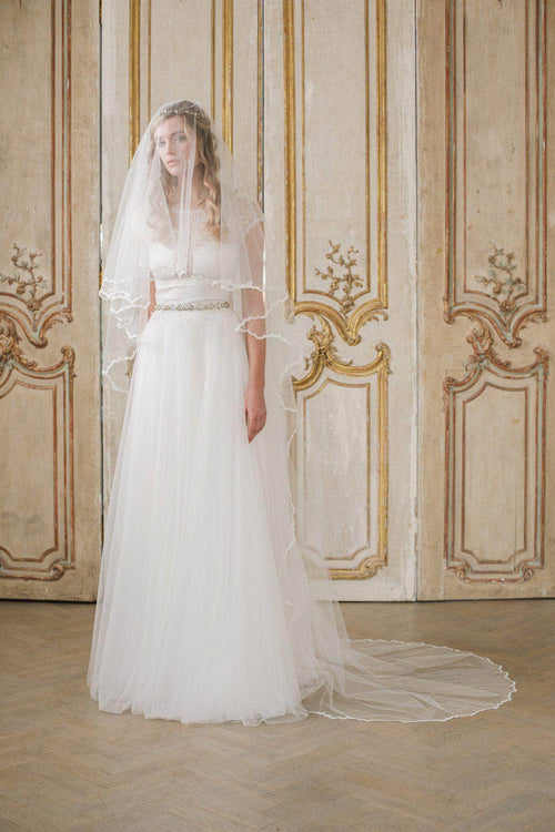 Wedding Veil Delicate lace edged two tier wedding veil - 'Millie'