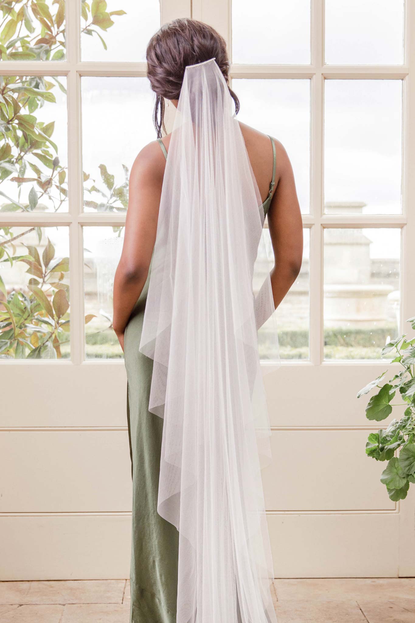 Wedding Veil Waterfall Cut Barely There Wedding Veil - Various Materials