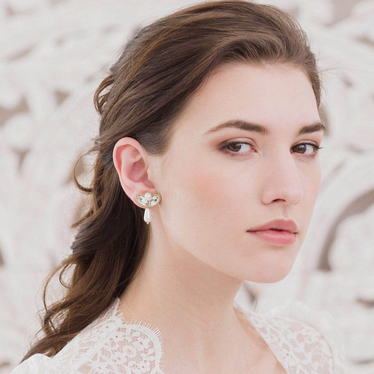 Wedding Earring Silver Crystal drop wedding earrings silver - &#39;Tilly&#39; - incorrect backing