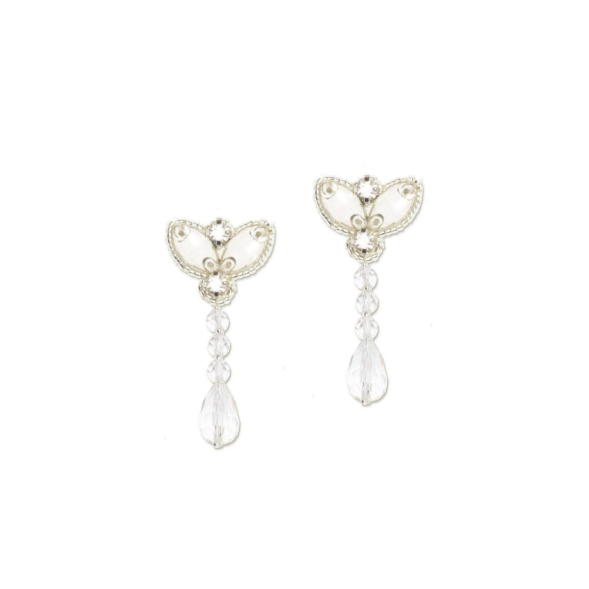 Wedding Earring Silver Wedding drop earrings silver - &#39;Sienna&#39;