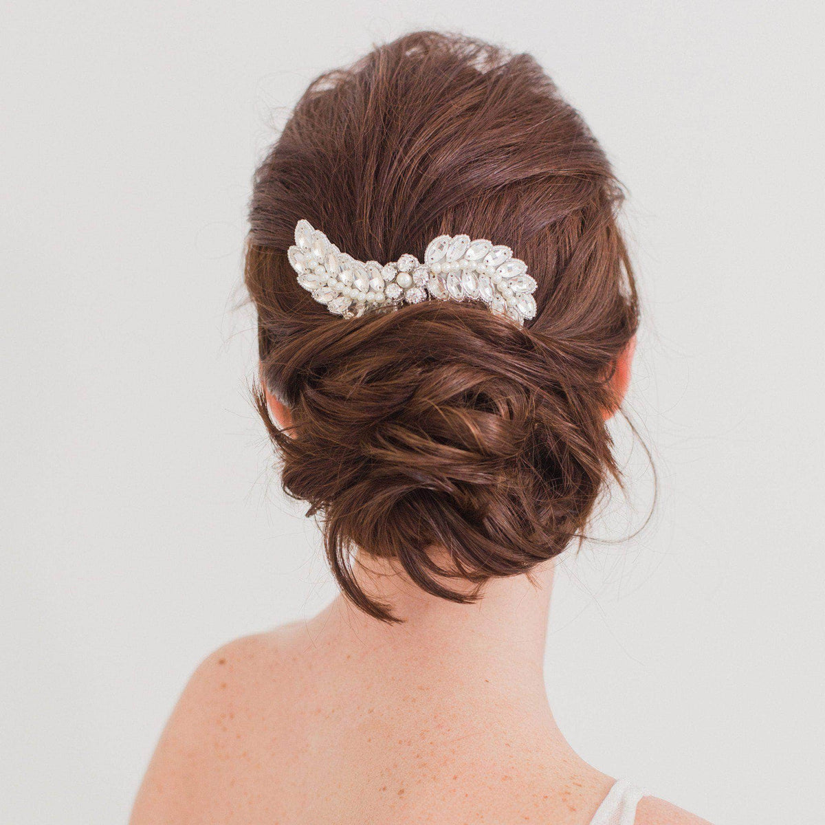 Wedding Haircomb Silver Wedding hair comb with crystals and pearls - &#39;Caris&#39;