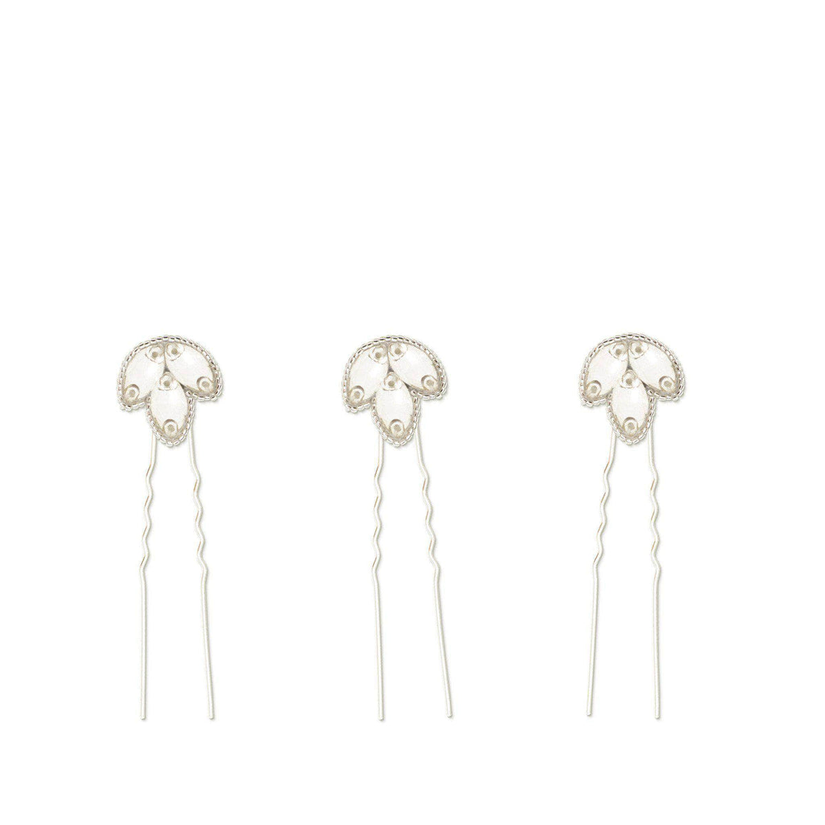 Wedding Hairpin Silver Silver deco wedding hair pins (x3) - &#39;Avril&#39;
