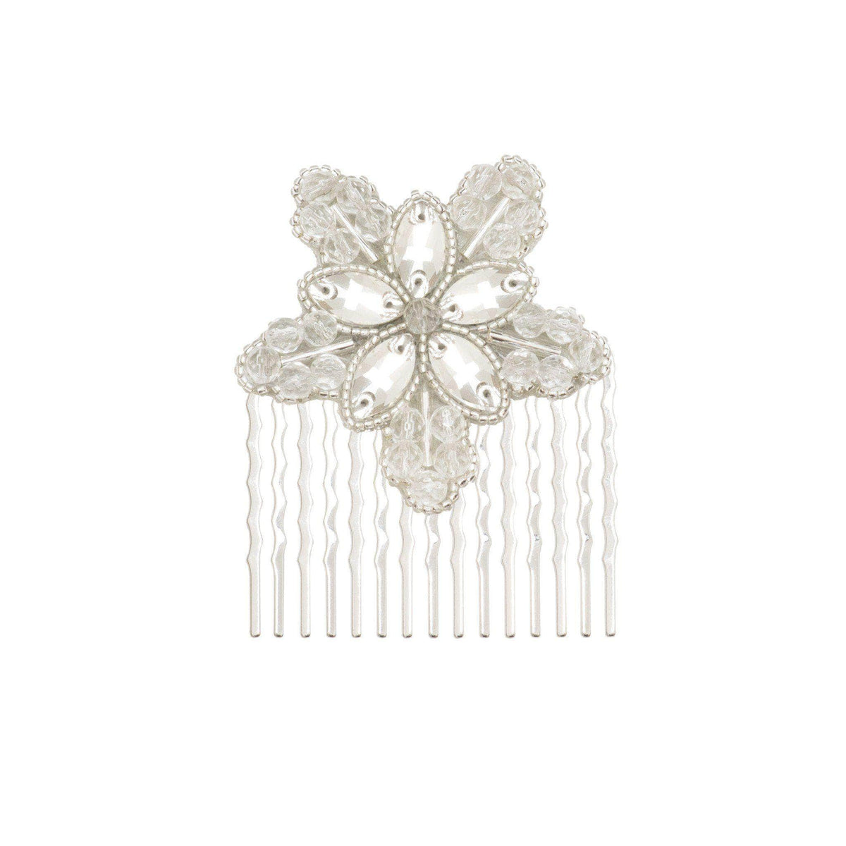 Wedding Haircomb Silver Wedding hair comb with large and small crystals - &#39;Robyn&#39;