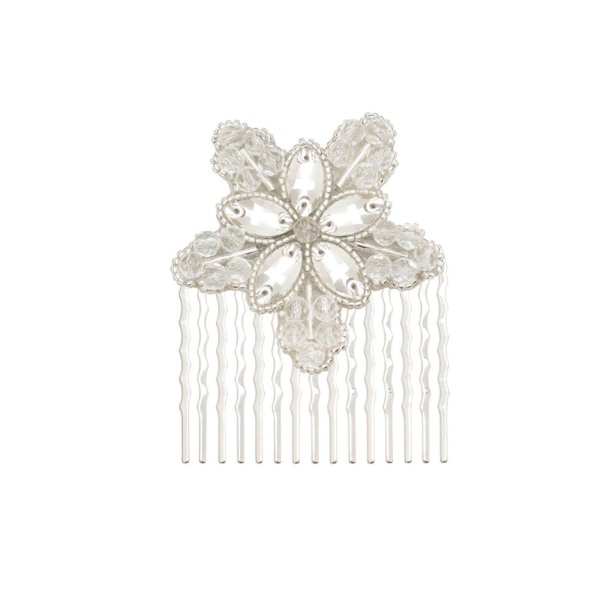 Wedding Haircomb Silver Wedding hair comb with large and small crystals - 'Robyn'