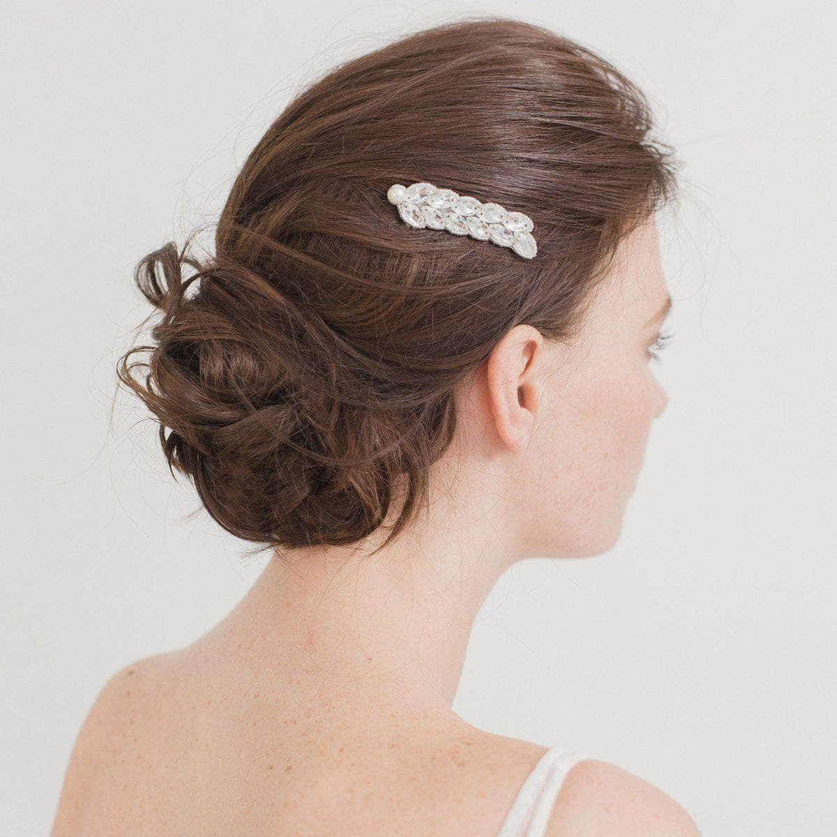 Wedding Haircomb Silver Sale - Bridal hair comb with a leaf style arrangement of crystals - &#39;Zara&#39;