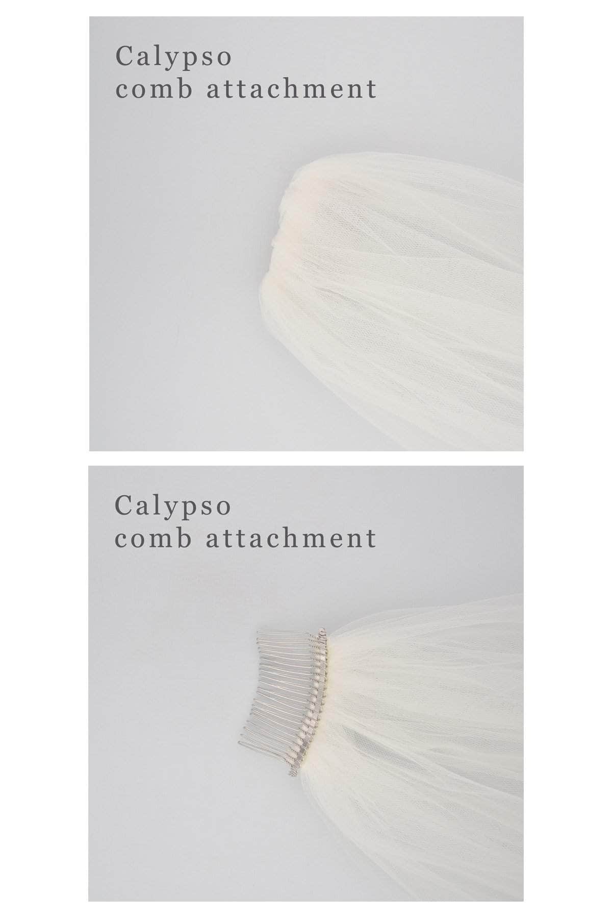 Wedding Veil Cascade comb single tier cut edge veil - &#39;Calypso&#39;