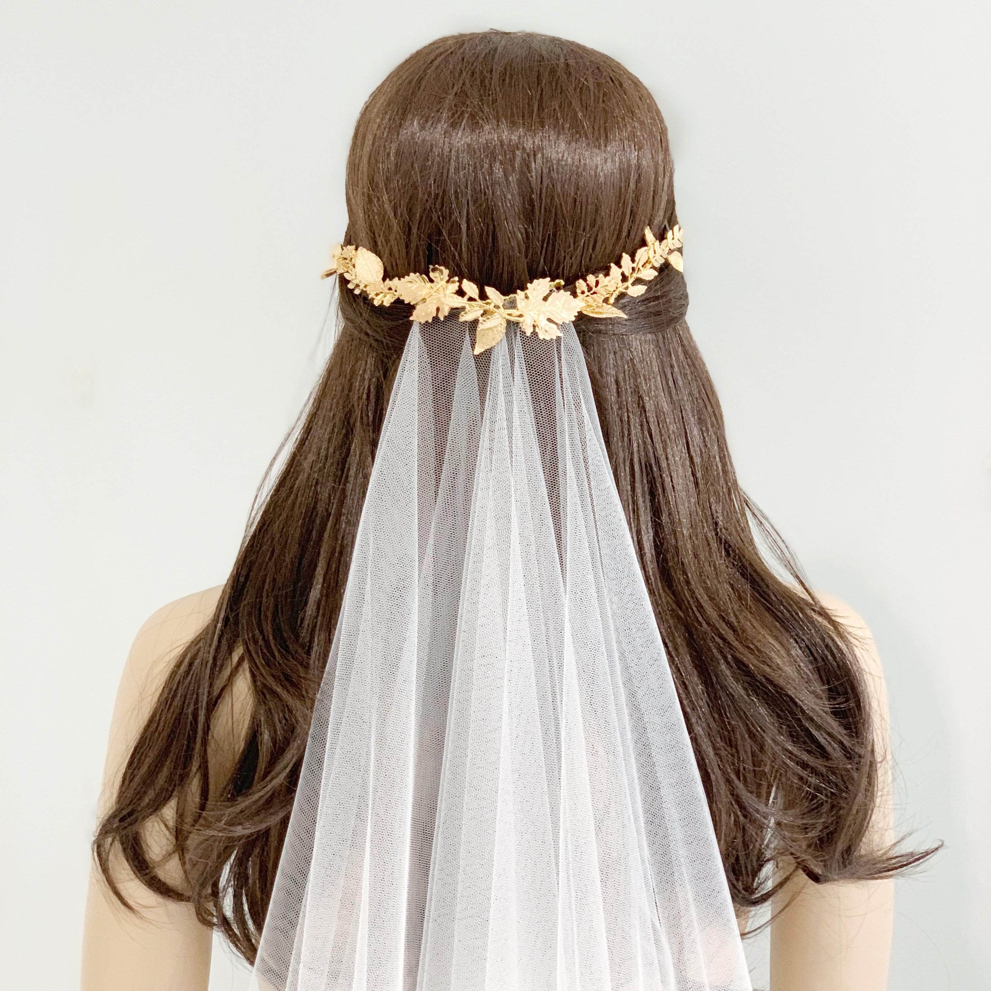 Wedding Hairvine Gold Mini statement gold leaf wedding hair vine - 'Nova mini'