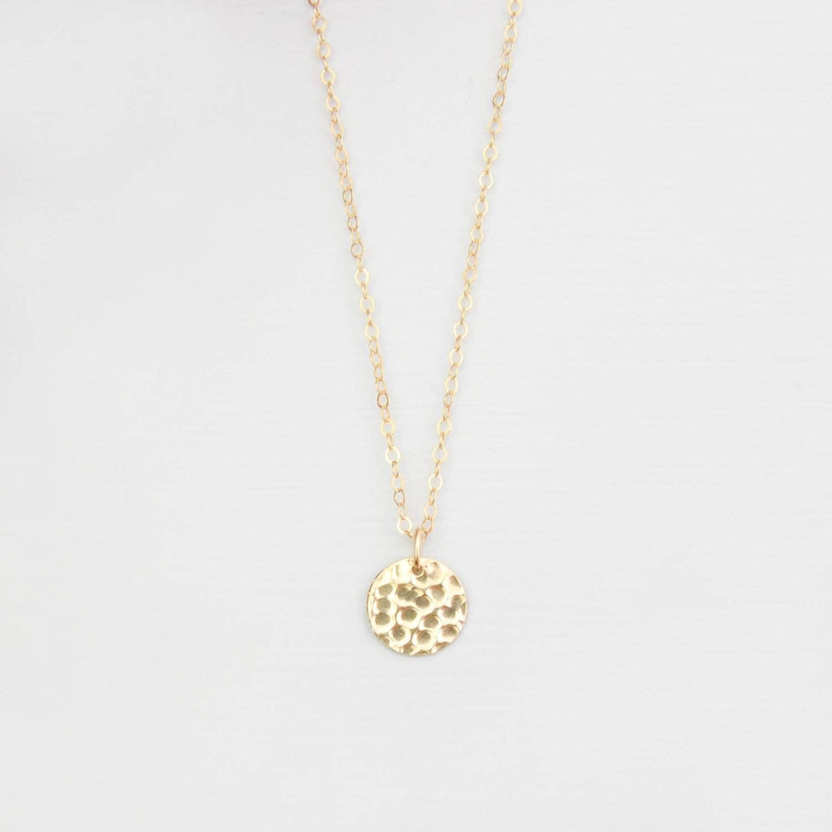 Wedding Necklace Gold Hammered Disk Necklace - &#39;Effie&#39;