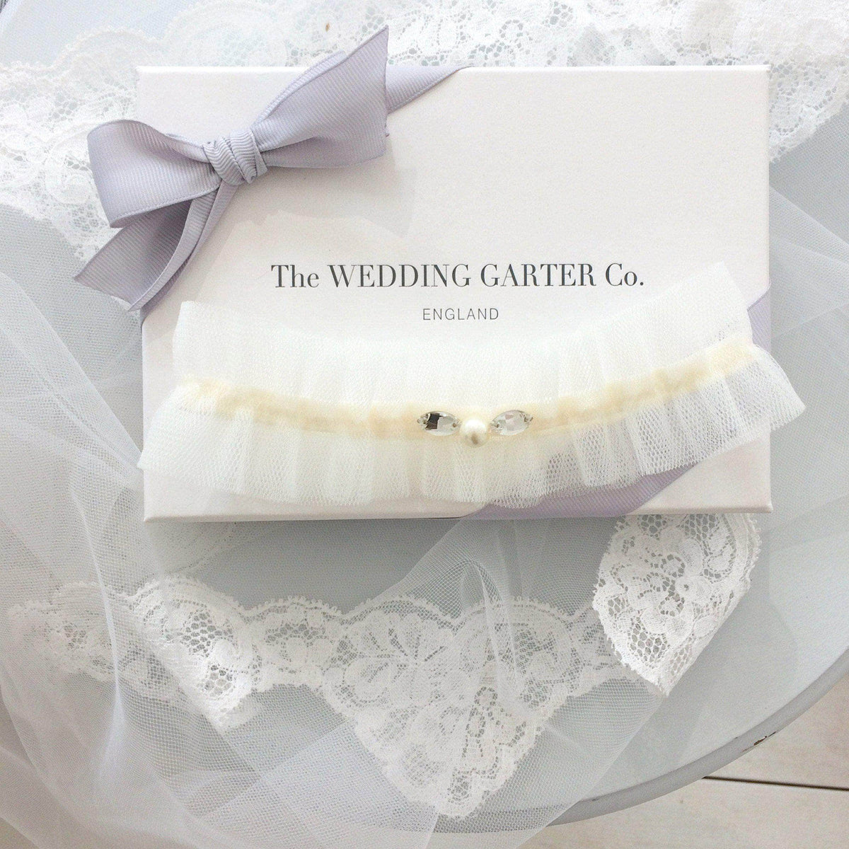 Wedding Garter Ivory / Extra small 35-40cm (13.5-16 inch) Tulle wedding garter (various colours) - &#39;Tallé&#39;