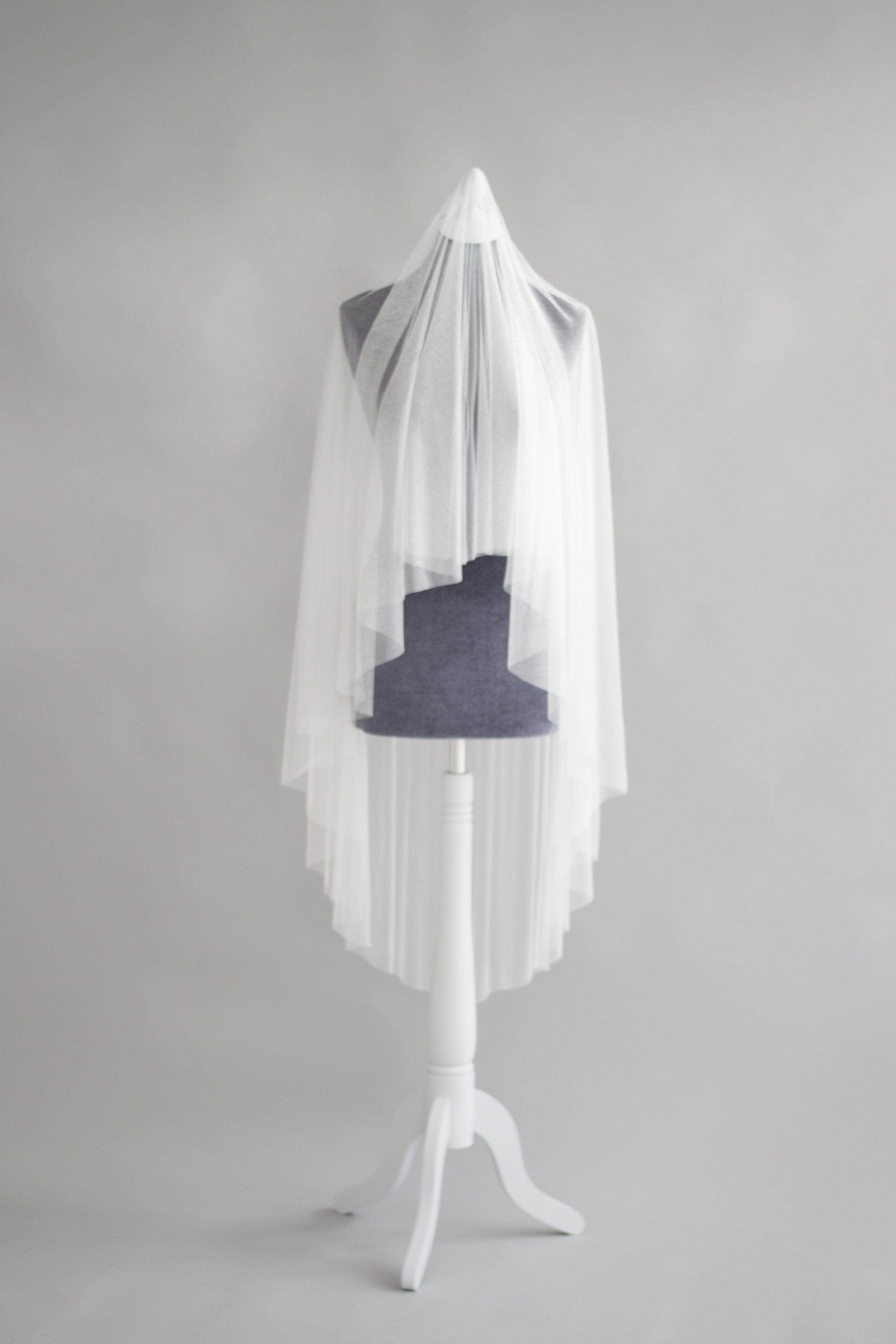 Wedding Veil Pure soft silk drop cut edge wedding veil - &#39;Clarence&#39;