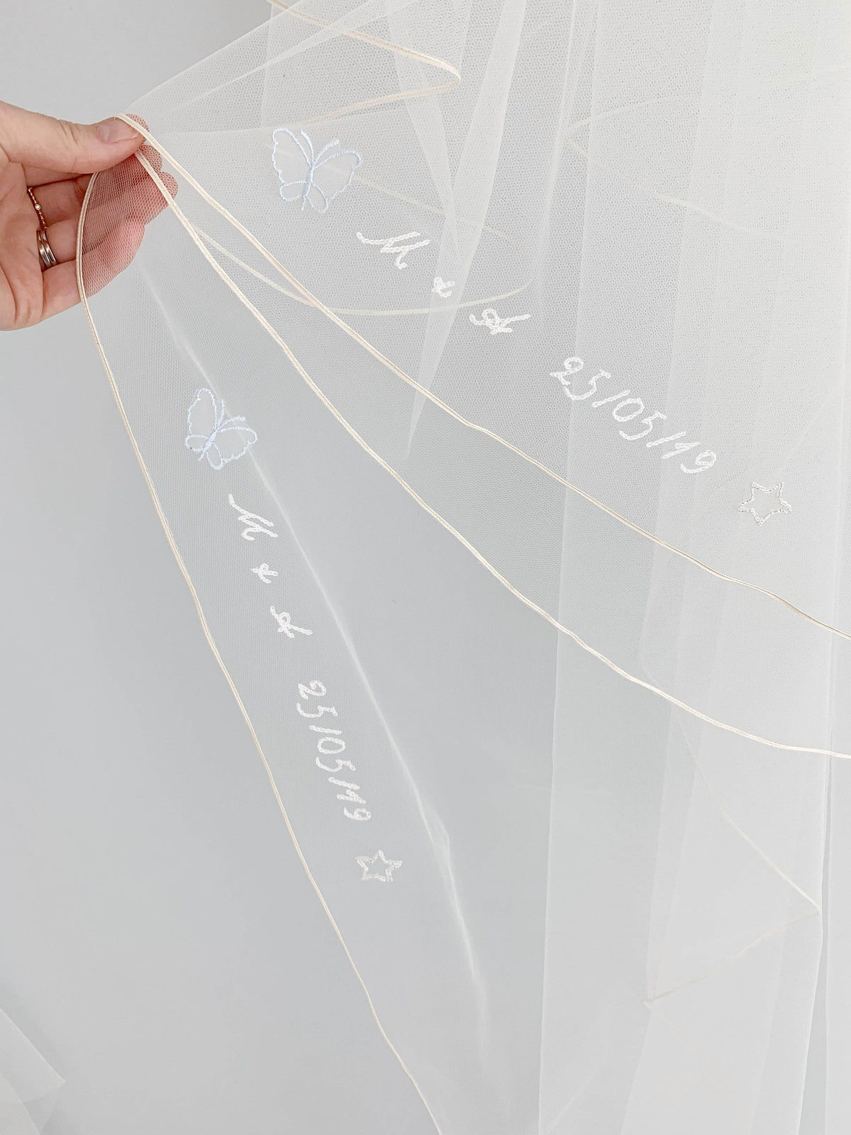 Wedding Veil Embroidery Add Personalised Embroidery to your Veil