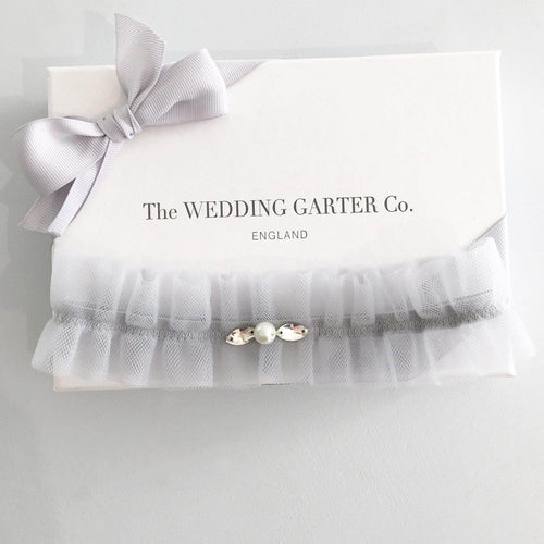 Wedding Garter Soft blue / Extra small 35-40cm (13.5-16 inch) Tulle wedding garter (various colours) - 'Tallé'